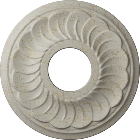 Ekena Millwork Blackthorn Medallion (Canopies up to 4 7/8"), 11 3/4"OD x 3 5/8"ID x 1"P, Pot of Cream Crackle CM11BLPCC